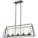 Bonnie 5 Light 37.5 inch Matte Black/Grey Wood Linear Chandelier Ceiling Light